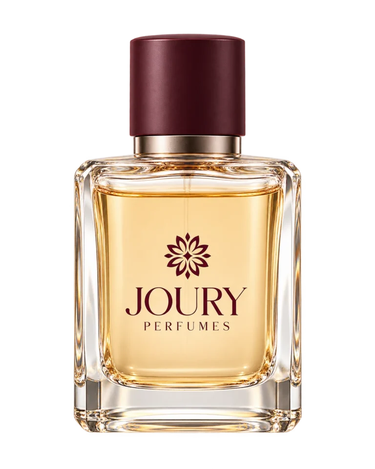 JOURY perfume bottle concept with amber liquid — sample product visual