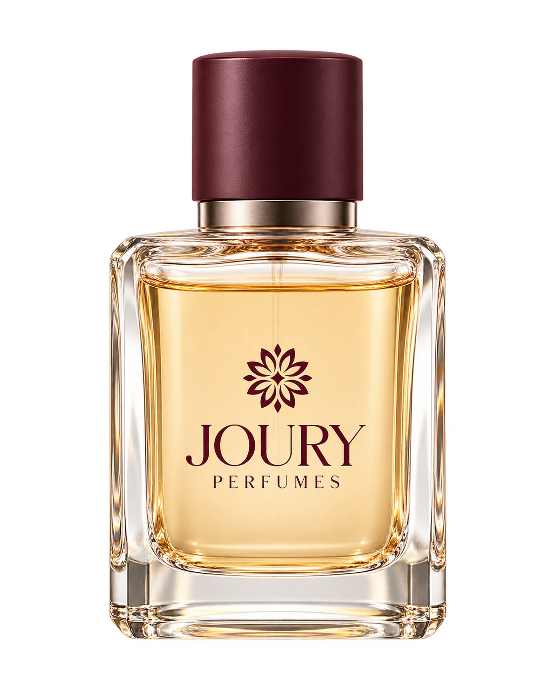 JOURY perfume bottle concept with amber liquid — sample product visual